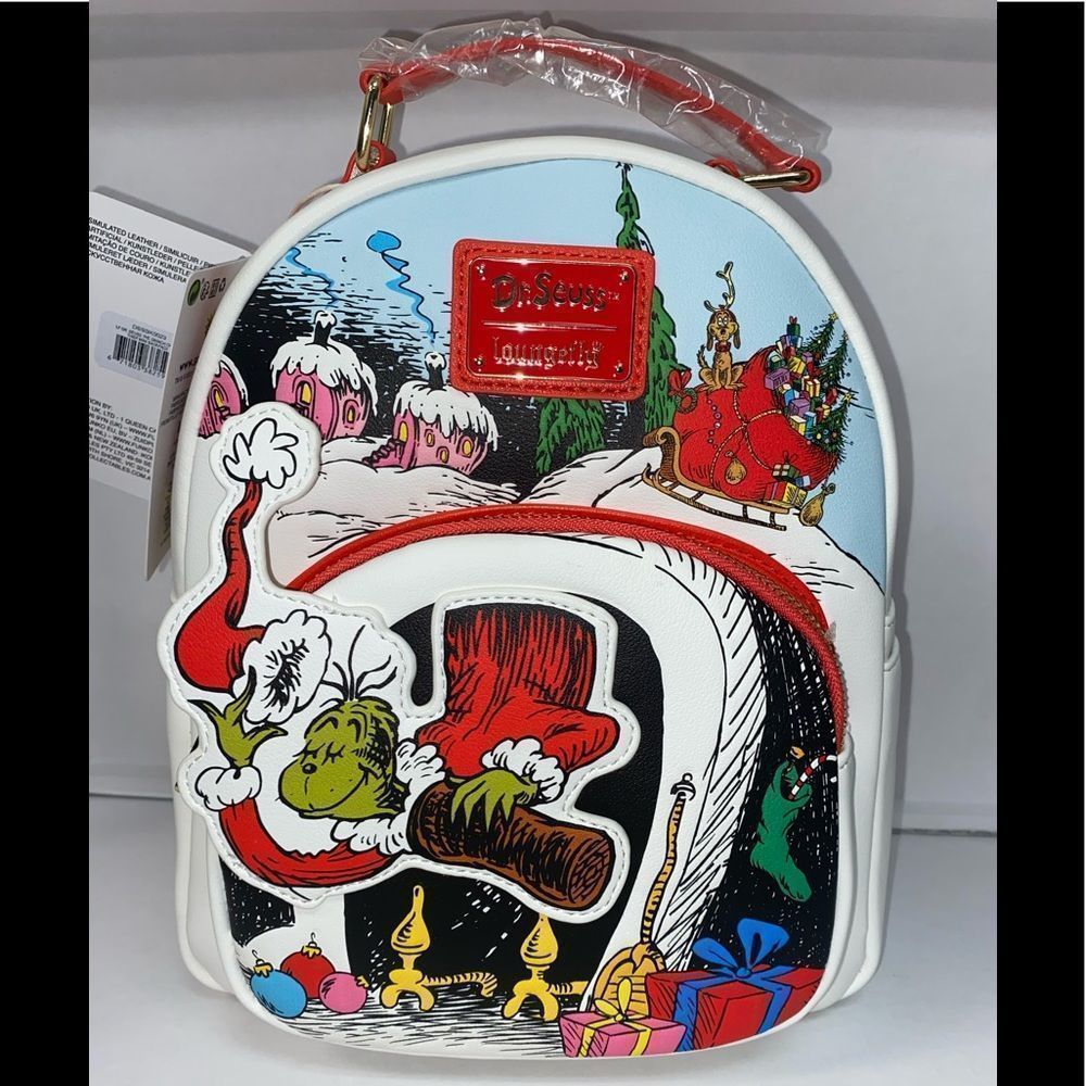 Loungefly Dr. Seuss The Grinch Chimney Thief Adult Womens Double Strap...